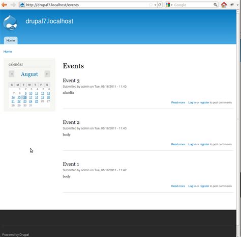 drupal events module